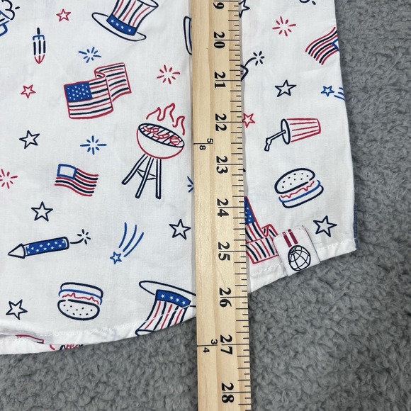 Free Planet USA 4th Of July Fireworks America Button Up Cotton Shirt Small NWT - Picture 7 of 8